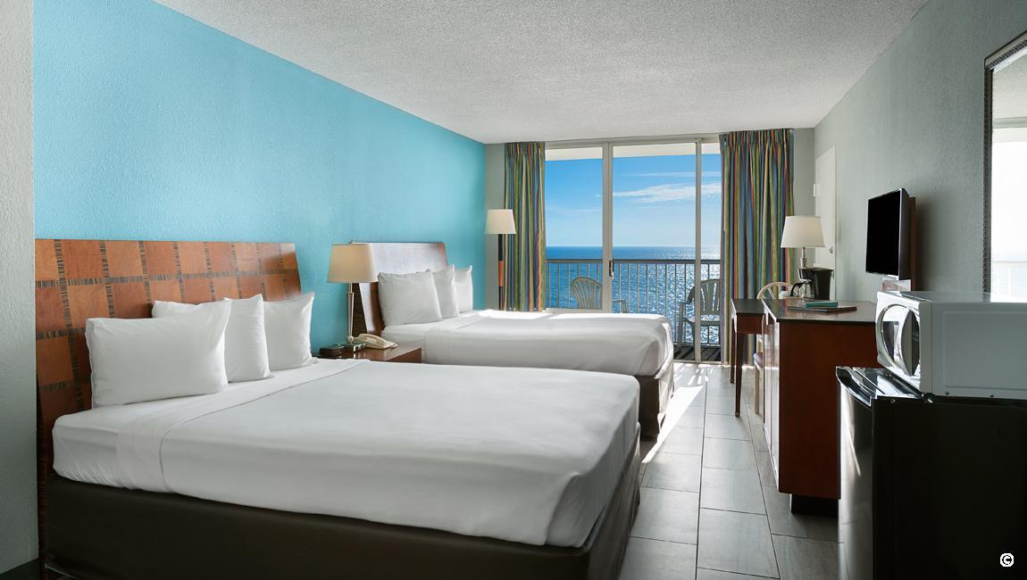 Oceanfront Room Myrtle Beach at Crown Reef with Queen Beds