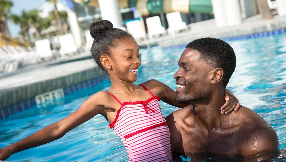 Father and Daughter in the Island Pool
