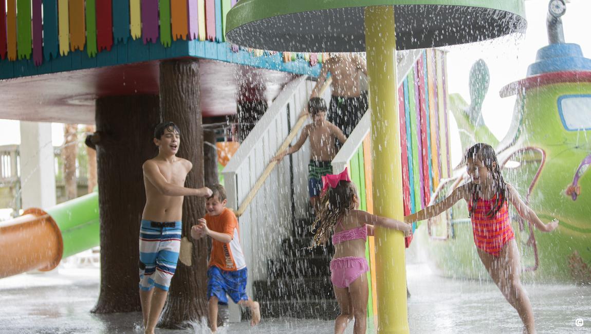 Kids having fun at the Myrtle Beach hotel waterpark