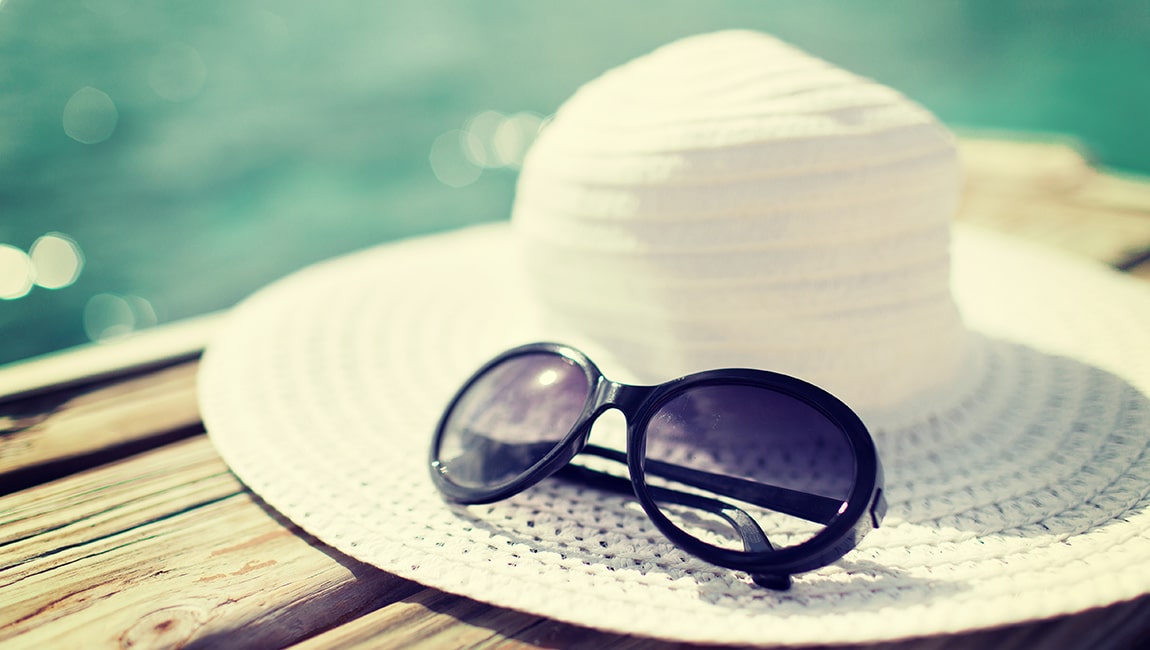 Hat and sunglasses