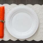 plate and red napkin