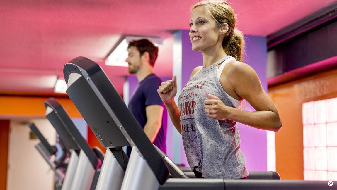 Fitness Center Couple Treadmill